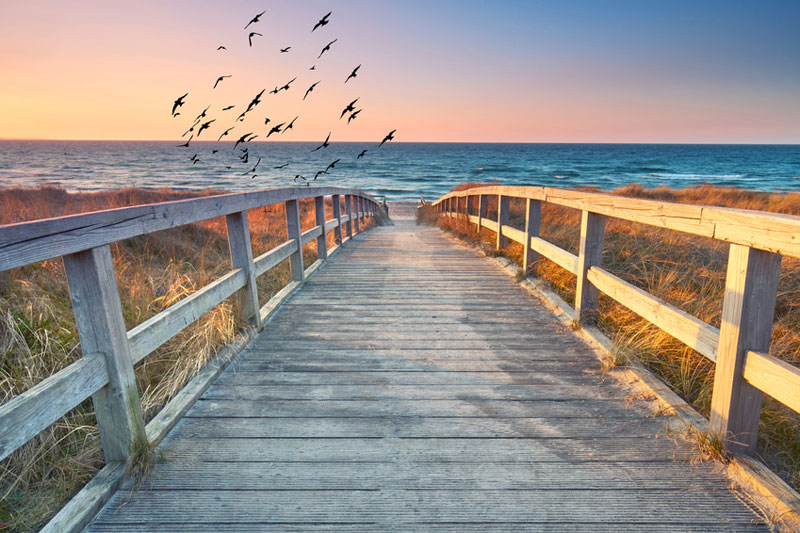 Sylter Strandaufgang mit Holzsteg, Entspannung, Wellbeing